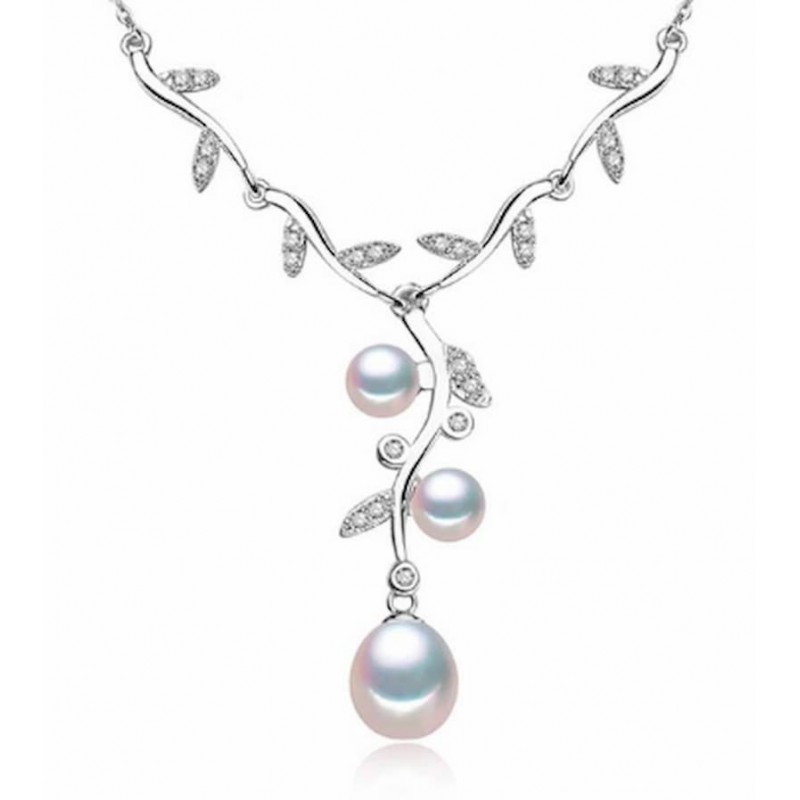 colgante de plata con una perla