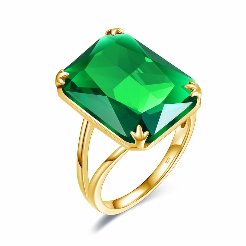 anillo plata y piedra verde