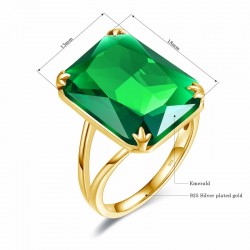 anillo plata y piedra verde
