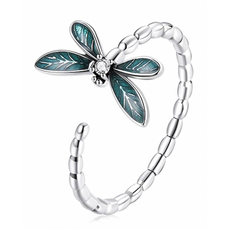 anillo de plata libélula