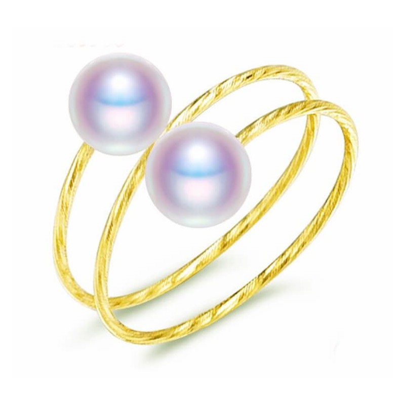 anillo de oro con perla cultivada