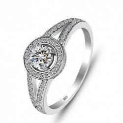 anillo de plata con zircon